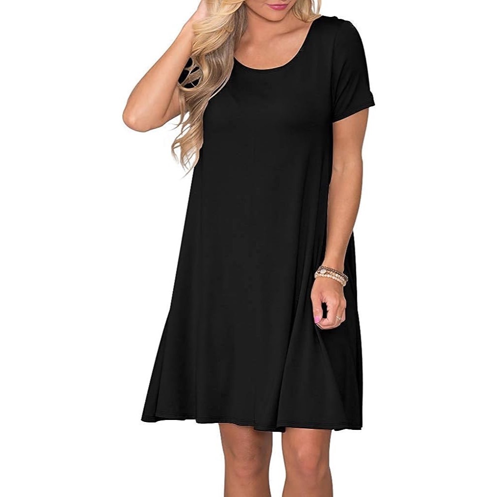 MOD Boutique Black Key Hole Back T-Shirt Swing Dress